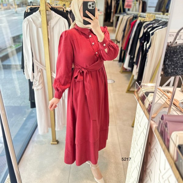 5217 Bağlama Detaylı Elbise - Görsel 12