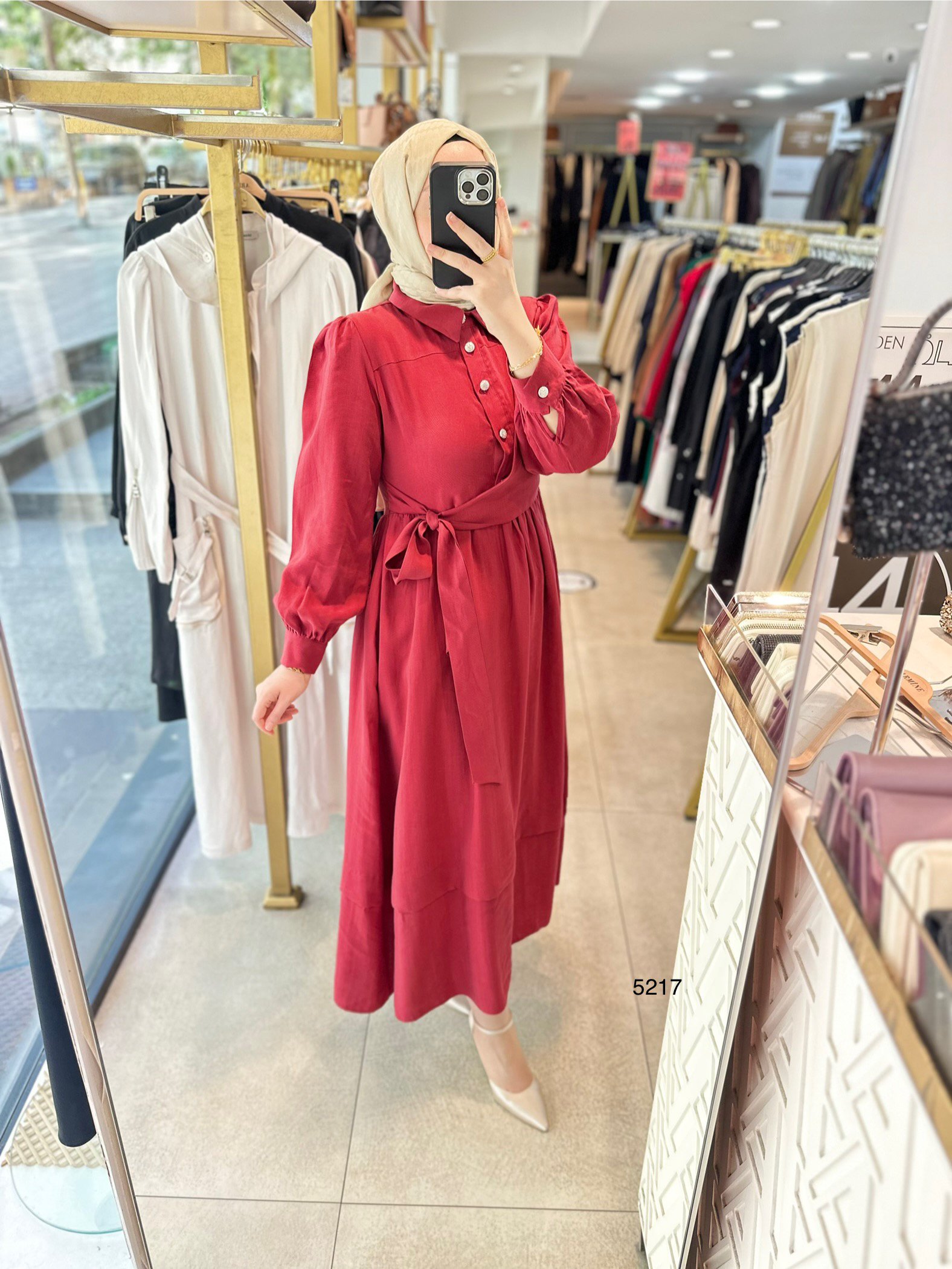 5217 Bağlama Detaylı Elbise - Görsel 12