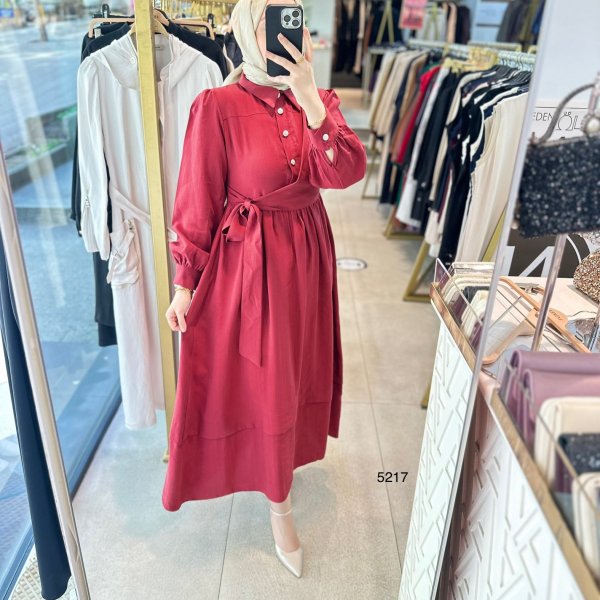 5217 Bağlama Detaylı Elbise - Görsel 16