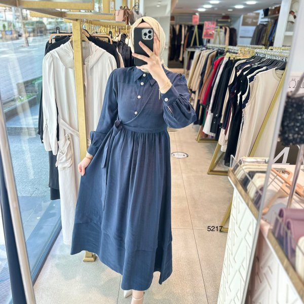 5217 Bağlama Detaylı Elbise - Görsel 10