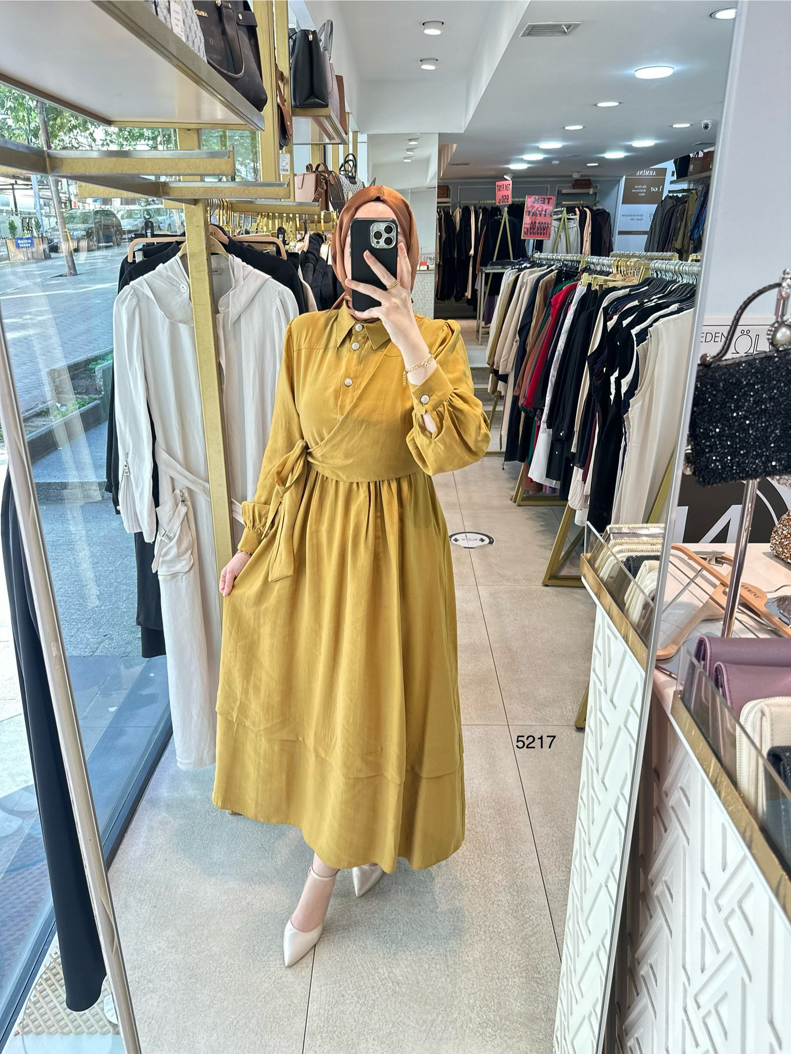 5217 Bağlama Detaylı Elbise - Görsel 5