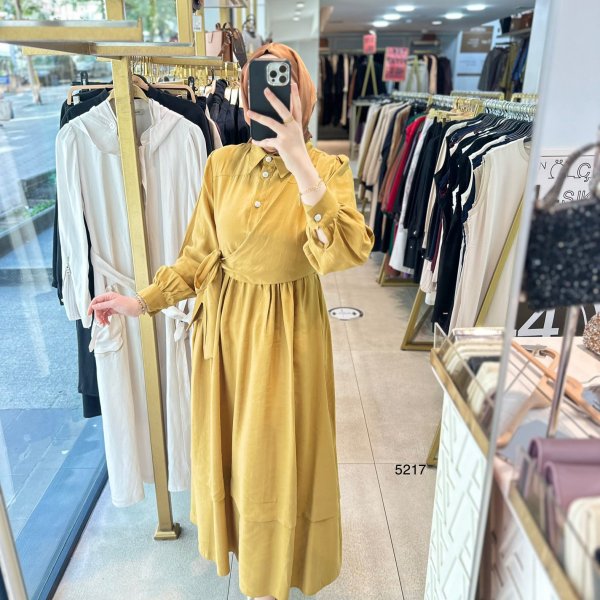 5217 Bağlama Detaylı Elbise - Görsel 3