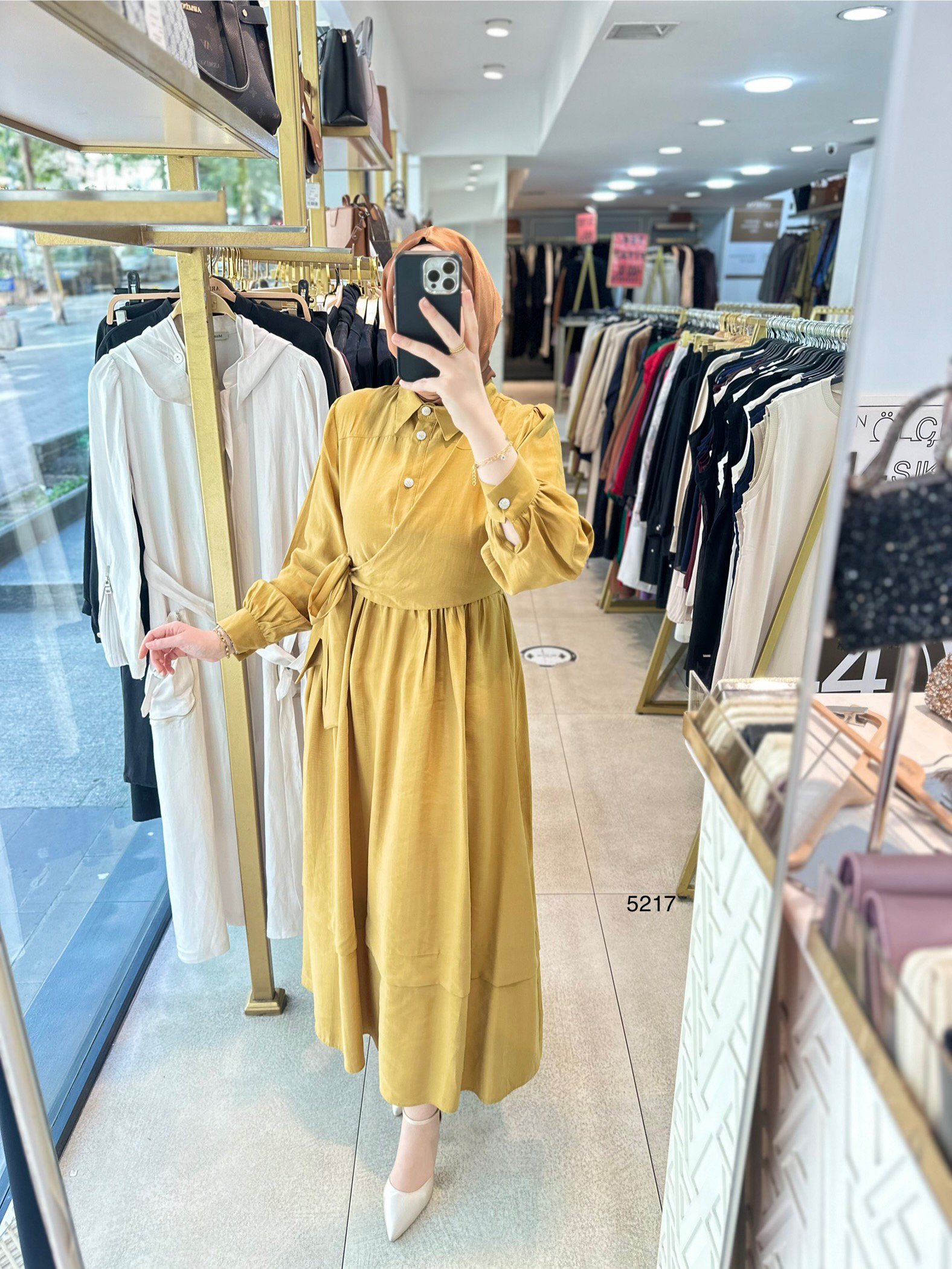 5217 Bağlama Detaylı Elbise - Görsel 3