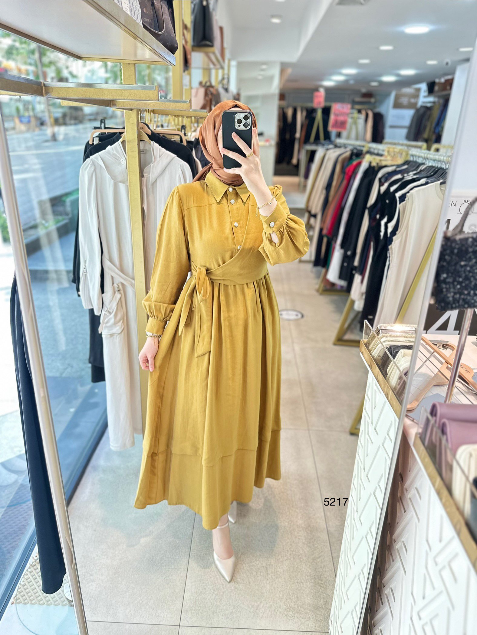 5217 Bağlama Detaylı Elbise - Görsel 18