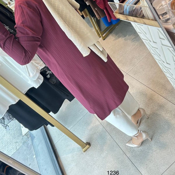 1236 Taşlı Cep Detaylı Uzun Tunik - Görsel 7