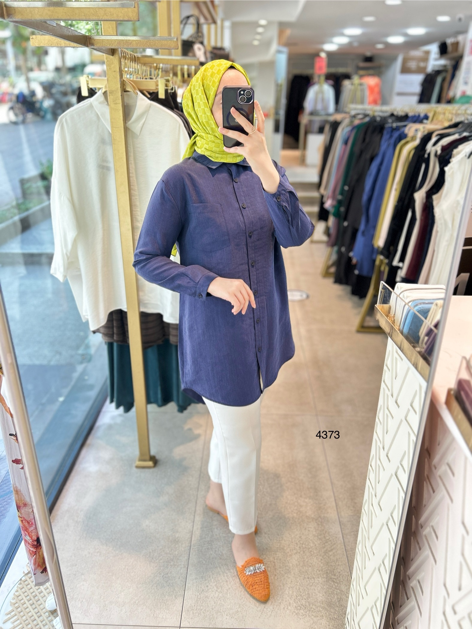 4373 ÖNÜ KISA ARKASI UZUN GÖMLEK - Görsel 7