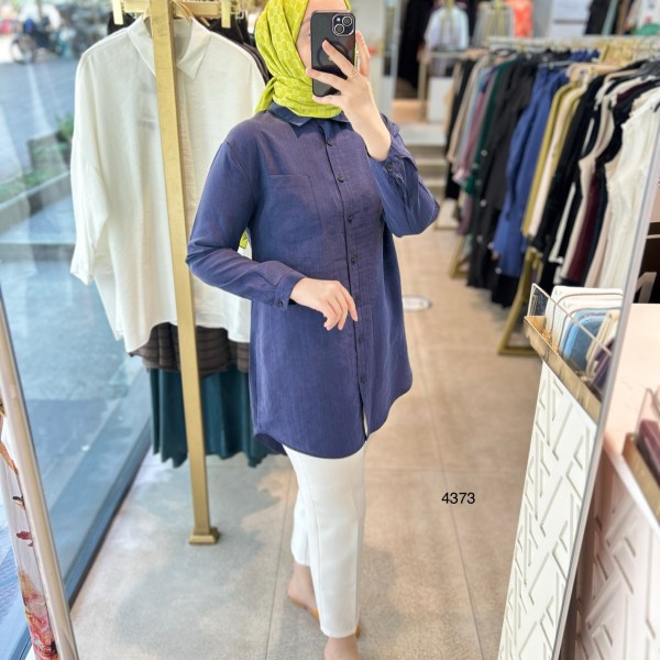 4373 ÖNÜ KISA ARKASI UZUN GÖMLEK - Görsel 17