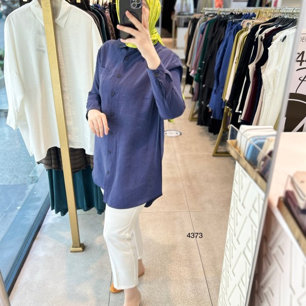 4373 ÖNÜ KISA ARKASI UZUN GÖMLEK - Görsel 5