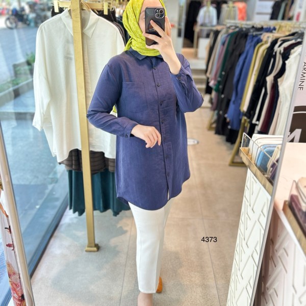 4373 ÖNÜ KISA ARKASI UZUN GÖMLEK - Görsel 21