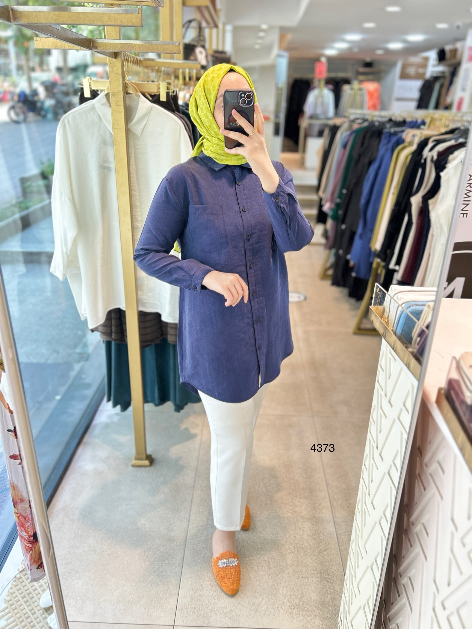 4373 ÖNÜ KISA ARKASI UZUN GÖMLEK - Görsel 21