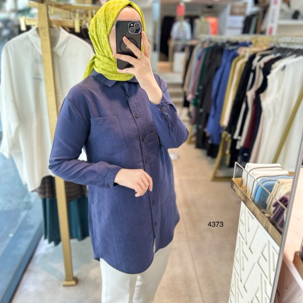 4373 ÖNÜ KISA ARKASI UZUN GÖMLEK - Görsel 24