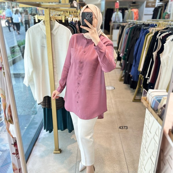 4373 ÖNÜ KISA ARKASI UZUN GÖMLEK - Görsel 19