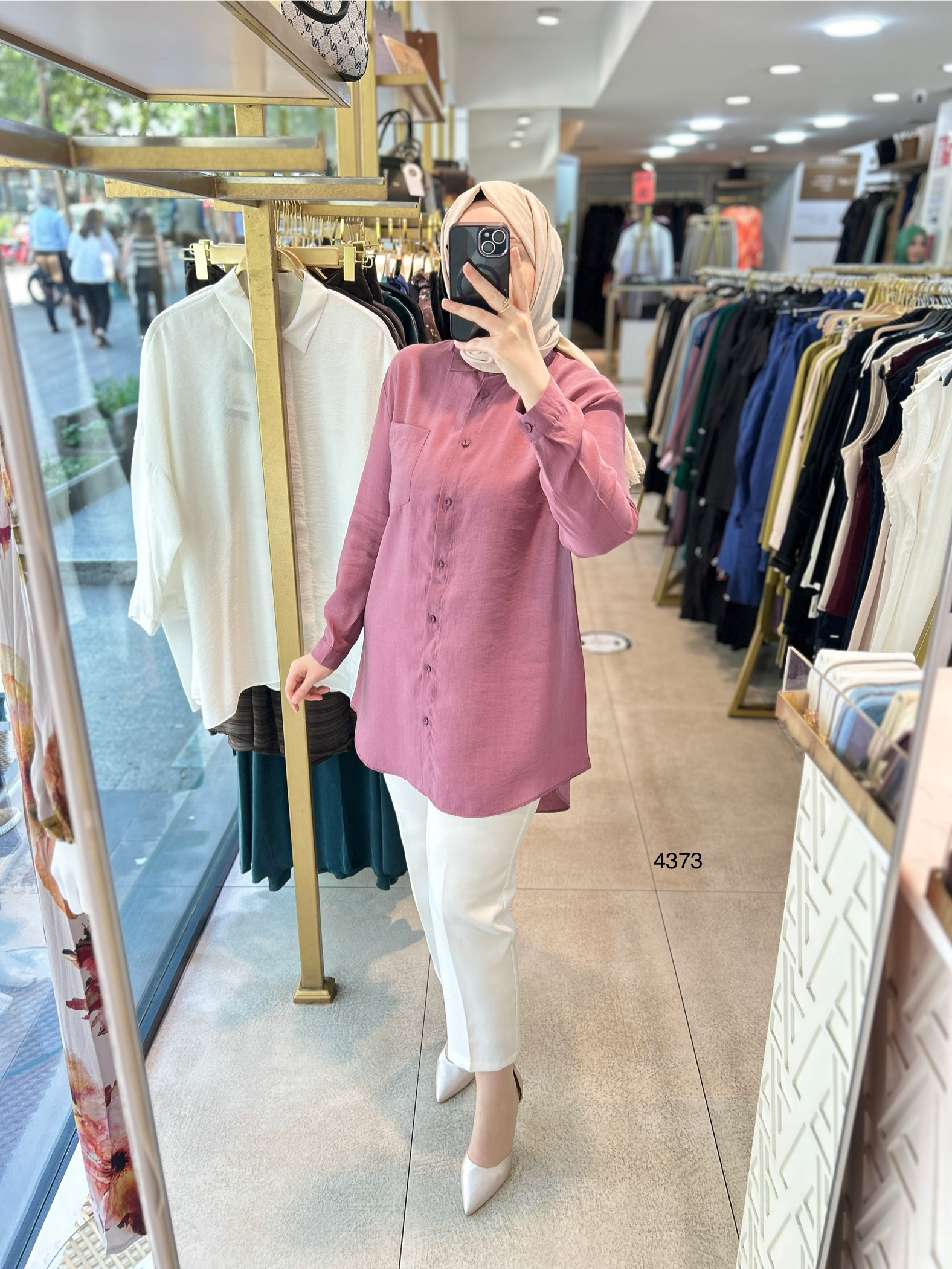 4373 ÖNÜ KISA ARKASI UZUN GÖMLEK - Görsel 19