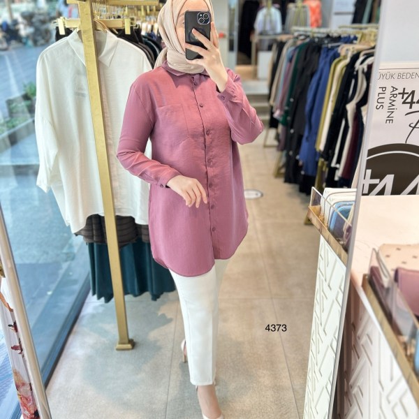 4373 ÖNÜ KISA ARKASI UZUN GÖMLEK - Görsel 23