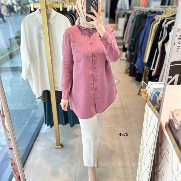 4373 ÖNÜ KISA ARKASI UZUN GÖMLEK - Görsel 1