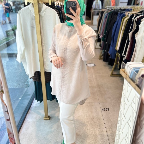 4373 ÖNÜ KISA ARKASI UZUN GÖMLEK - Görsel 8