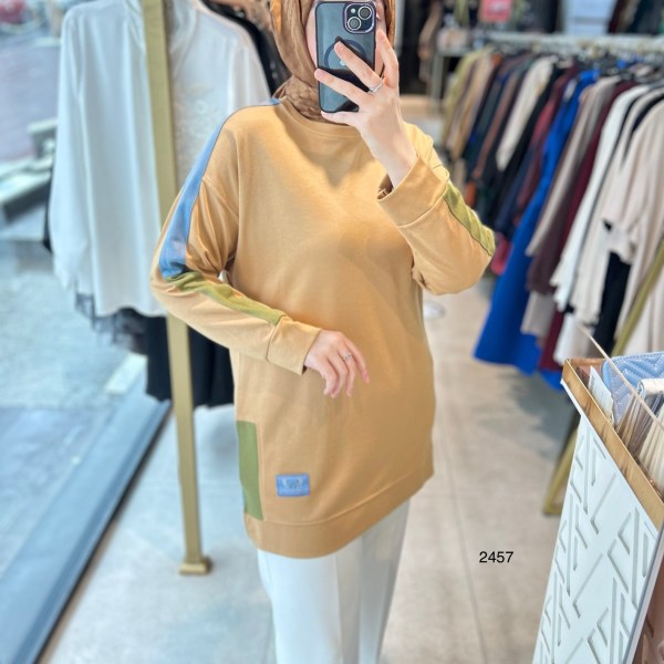 2457 Panch Detaylı Spor Tunik - Görsel 9