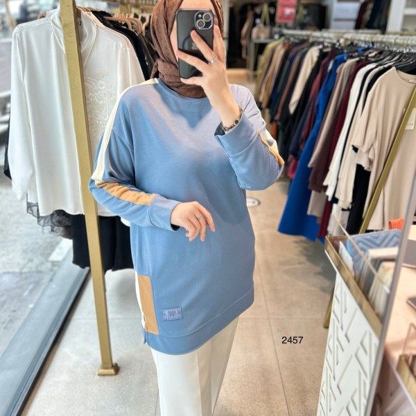 2457 Panch Detaylı Spor Tunik - Görsel 10