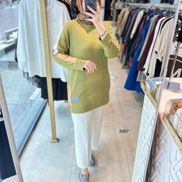 2457 Panch Detaylı Spor Tunik - Görsel 1