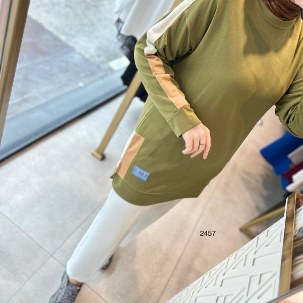 2457 Panch Detaylı Spor Tunik - Görsel 2