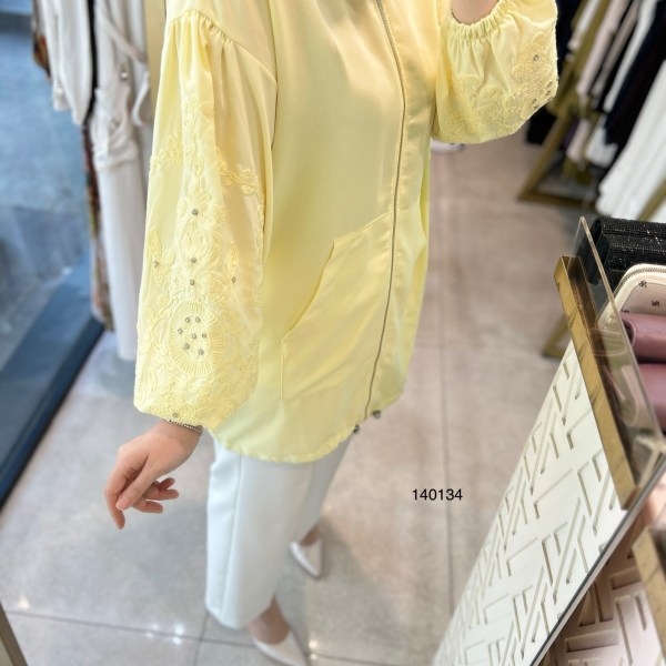 140134 KOLU GÜPÜR DETAYLI TAŞLI FERMUARLI BÜZGÜLÜ KAP - Görsel 10