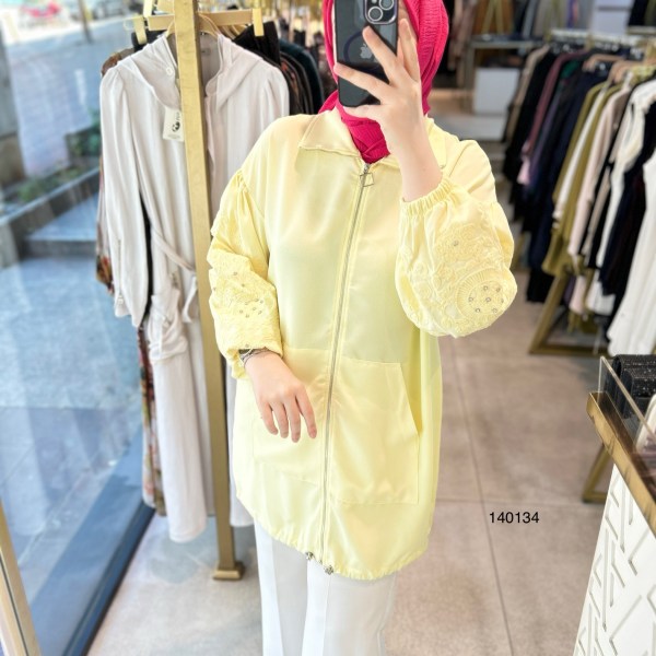 140134 KOLU GÜPÜR DETAYLI TAŞLI FERMUARLI BÜZGÜLÜ KAP - Görsel 16