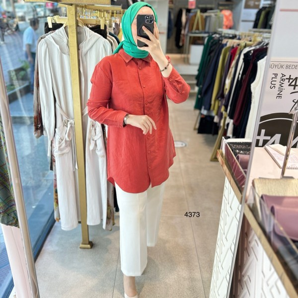 4373 ÖNÜ KISA ARKASI UZUN GÖMLEK - Görsel 18