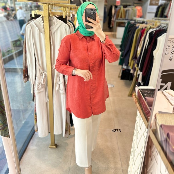 4373 ÖNÜ KISA ARKASI UZUN GÖMLEK - Görsel 22