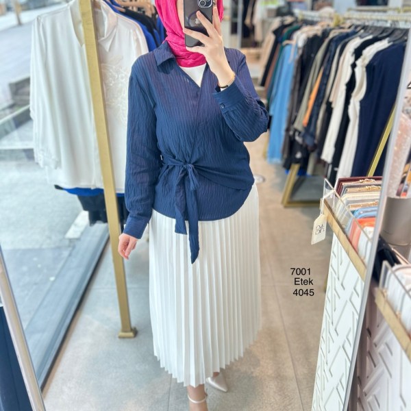 7001 Bel Detaylı Gömlek - Görsel 1