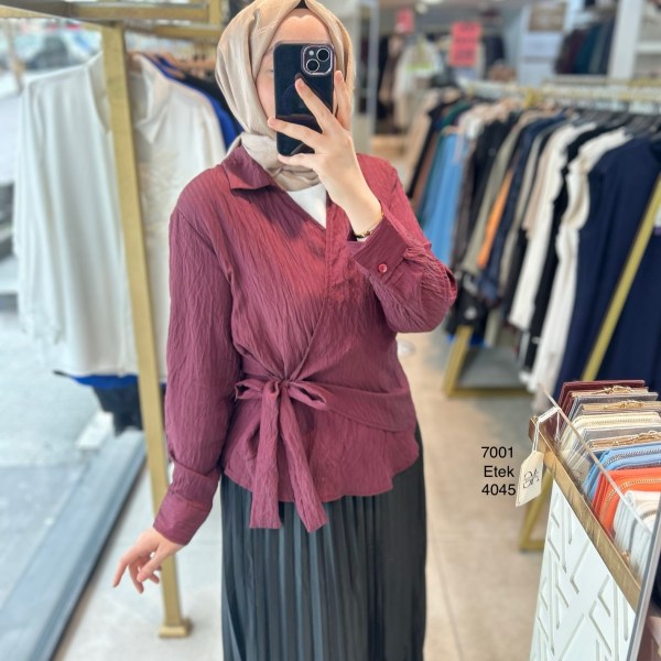 7001 Bel Detaylı Gömlek - Görsel 7