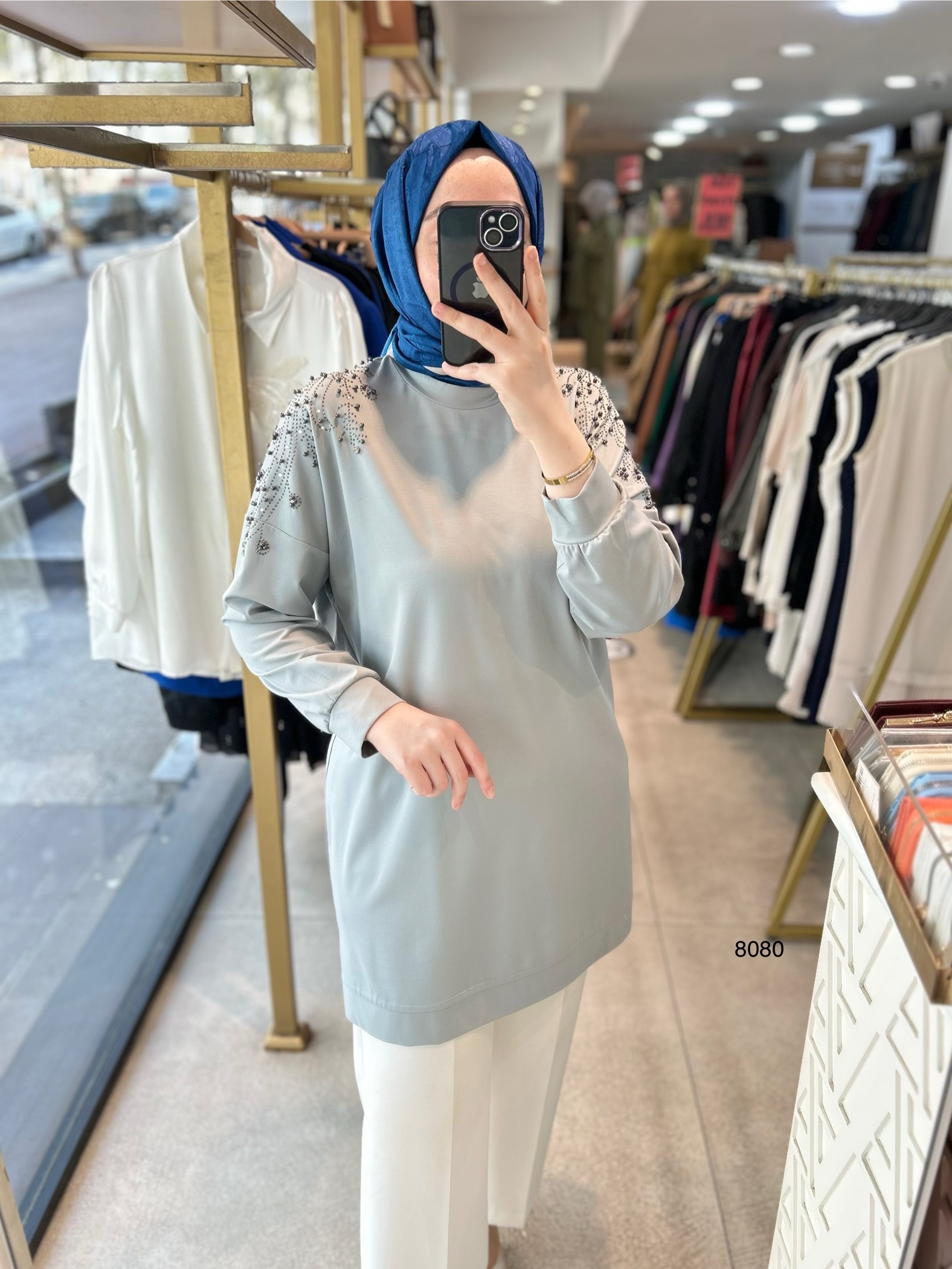 8080 Taşlı Tunik - Görsel 1