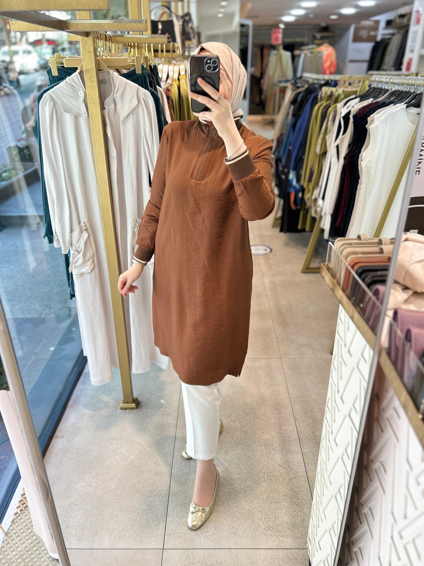 25YT433 ÖN FERMUAR DETAYLI TUNİK