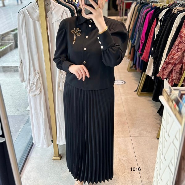 1016 BROŞ DETAYLI TAKIM - Görsel 8