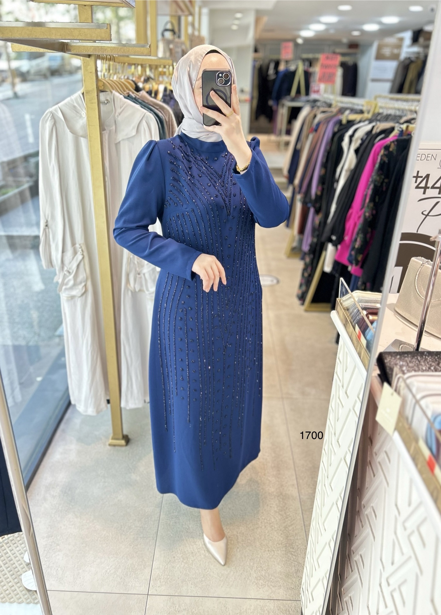 1700 ÖNÜ TAŞ DETAYLI ELBİSE - Görsel 5