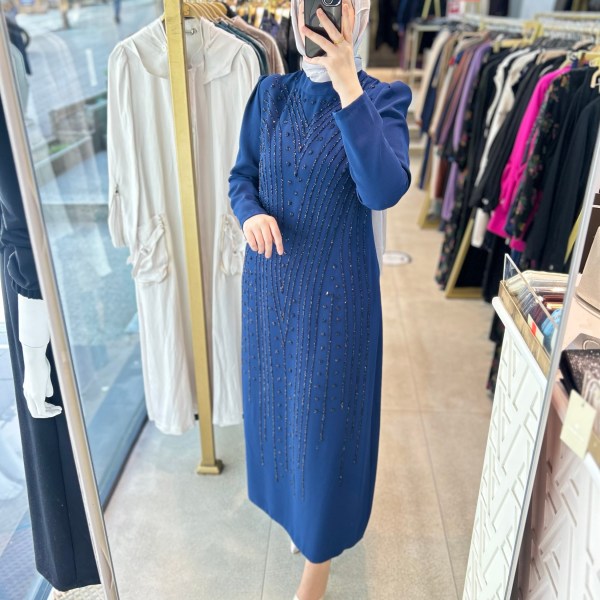 1700 ÖNÜ TAŞ DETAYLI ELBİSE - Görsel 11