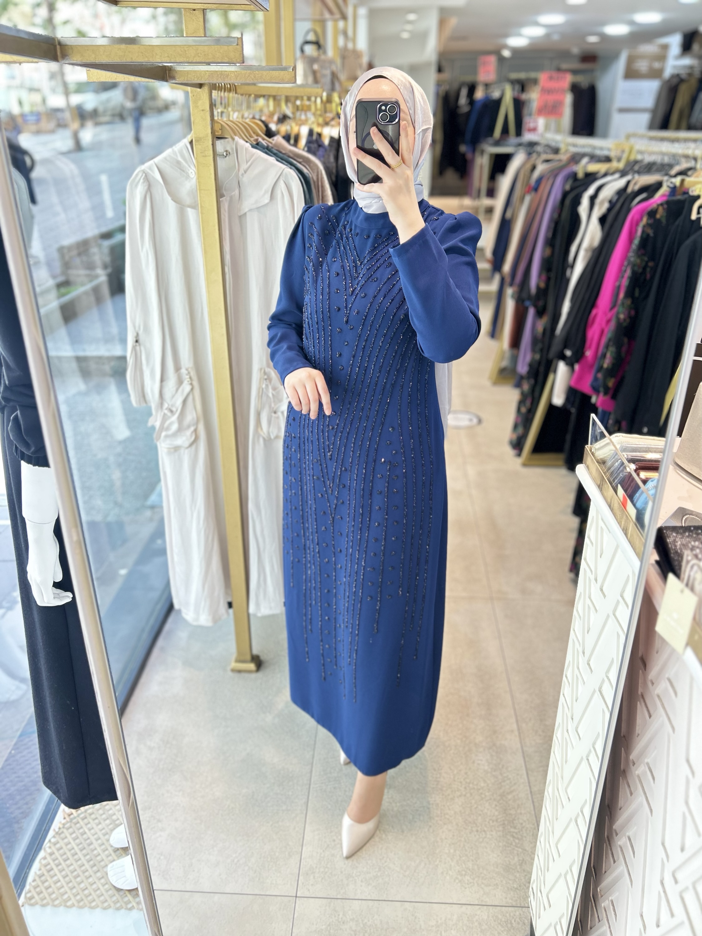 1700 ÖNÜ TAŞ DETAYLI ELBİSE - Görsel 11