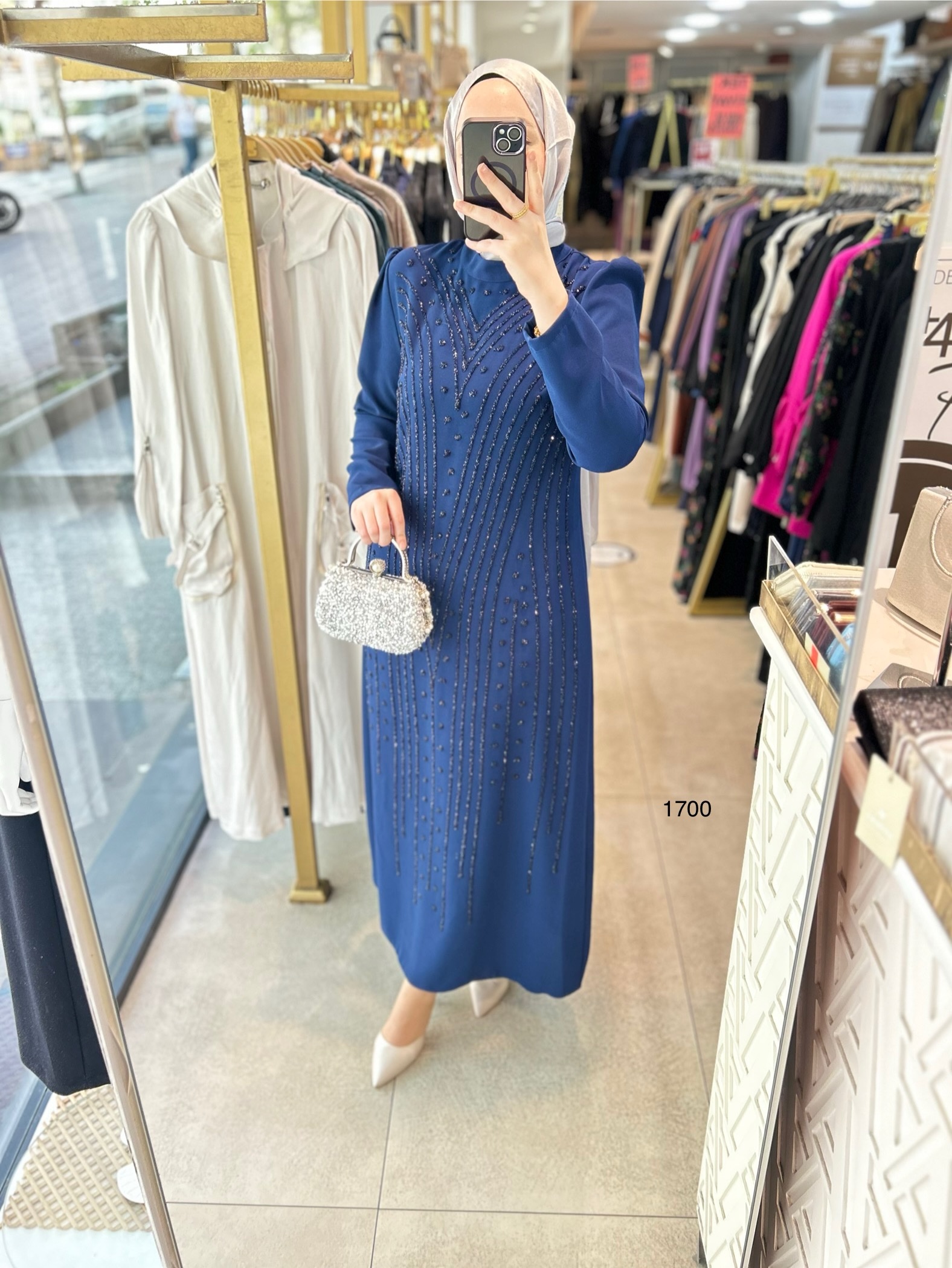 1700 ÖNÜ TAŞ DETAYLI ELBİSE - Görsel 14