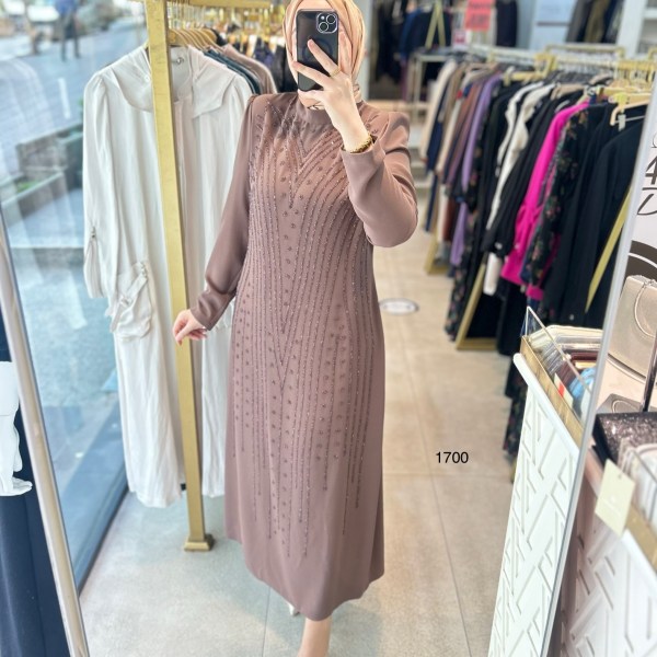 1700 ÖNÜ TAŞ DETAYLI ELBİSE - Görsel 4