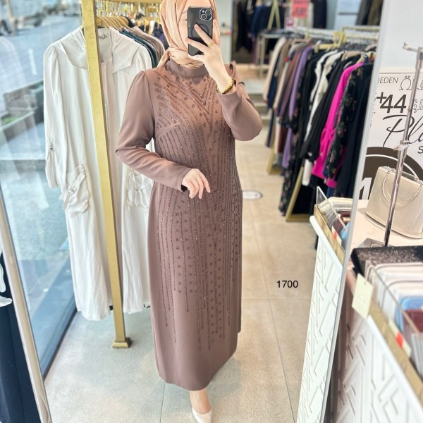 1700 ÖNÜ TAŞ DETAYLI ELBİSE - Görsel 3