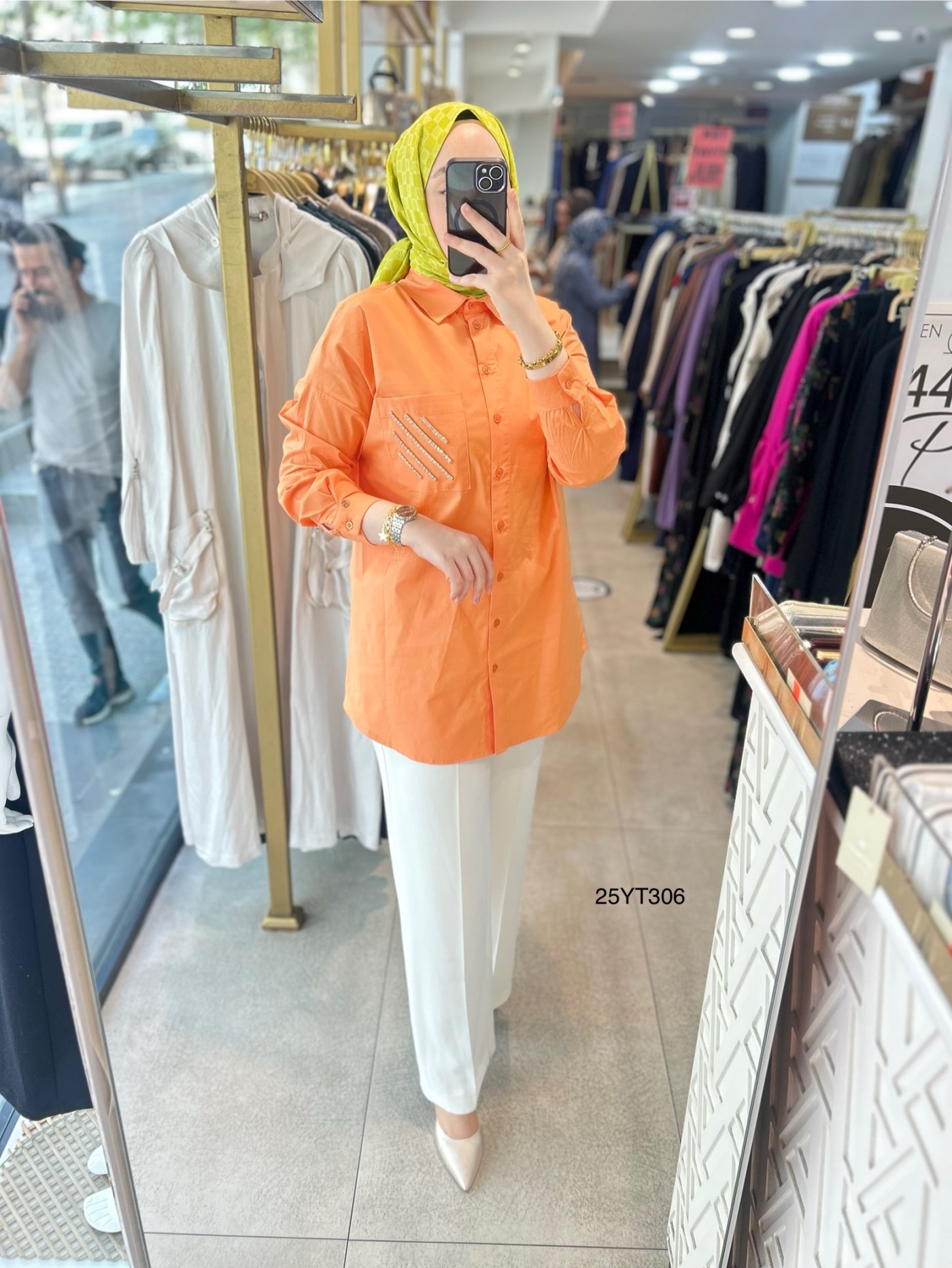 ARMİNE TREND Gömlek Yaka Taş Detaylı Tunik 25YT306