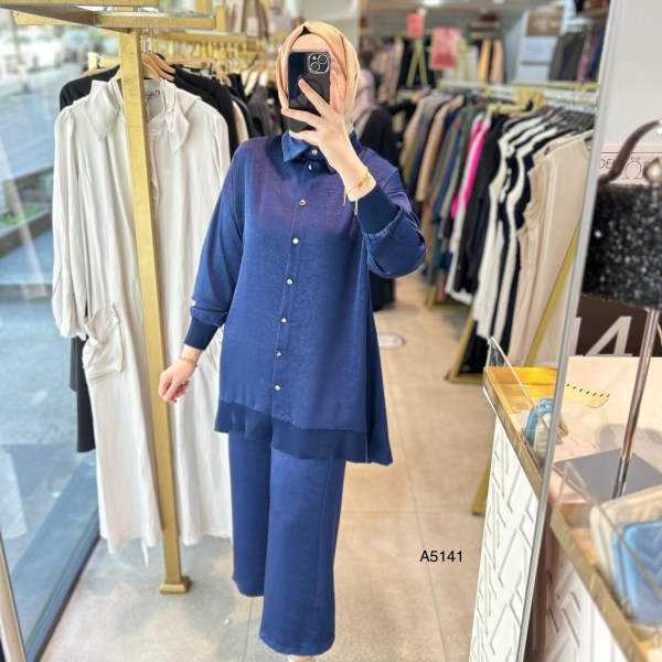 A5141 RİBANA DETAYLI PANTOLONLU TAKIM - Görsel 15