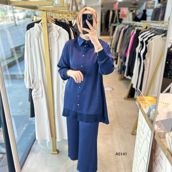 A5141 RİBANA DETAYLI PANTOLONLU TAKIM - Görsel 13