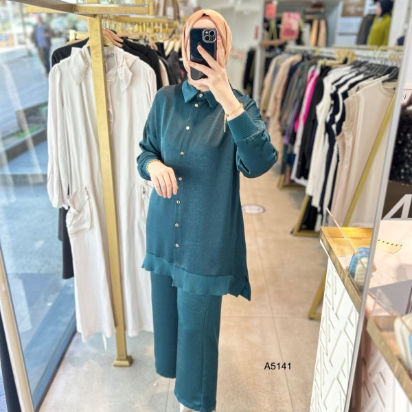 A5141 RİBANA DETAYLI PANTOLONLU TAKIM - Görsel 14