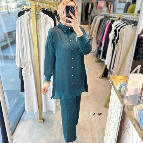 A5141 RİBANA DETAYLI PANTOLONLU TAKIM - Görsel 10