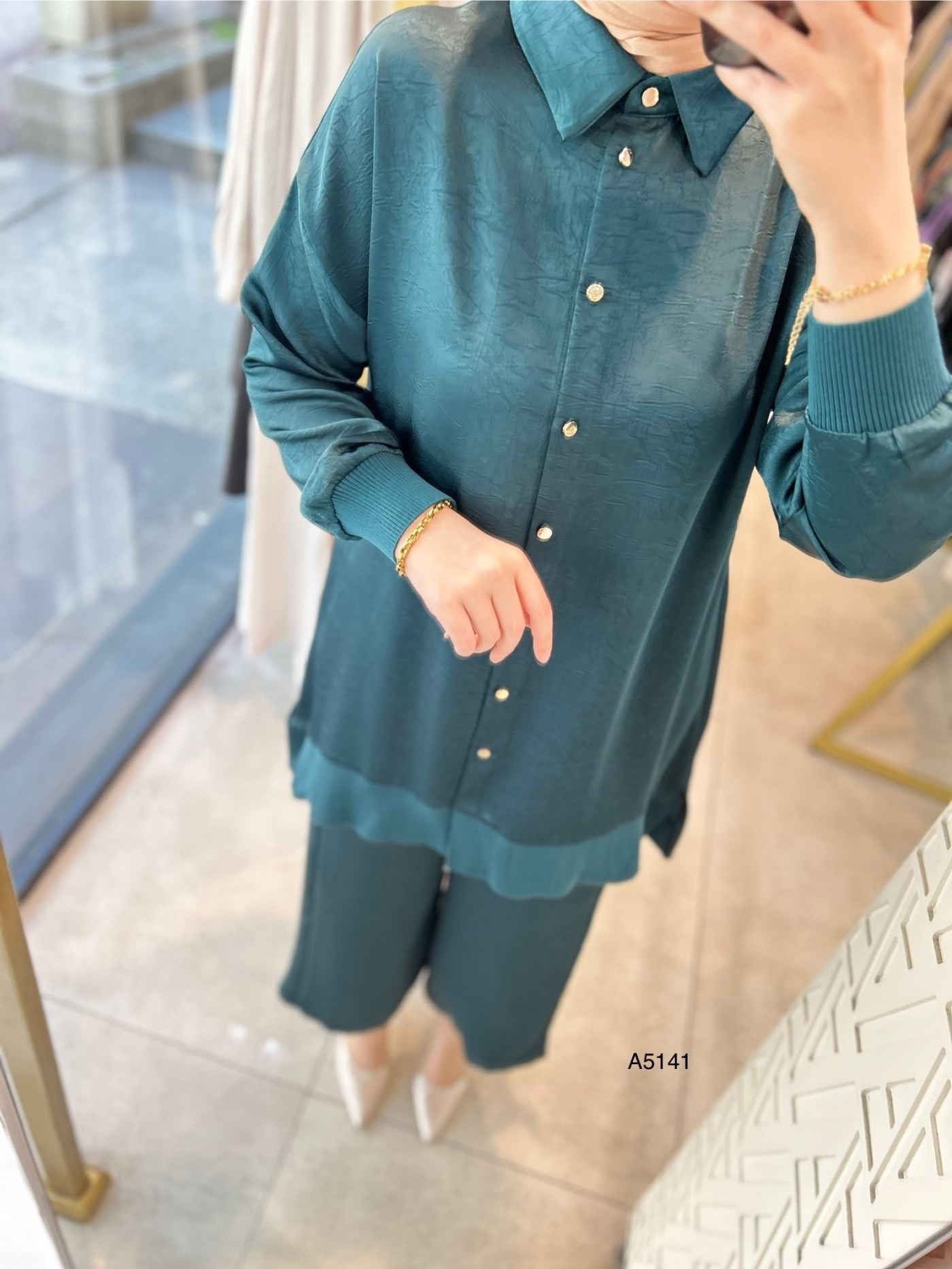 A5141 RİBANA DETAYLI PANTOLONLU TAKIM