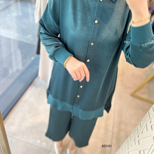 A5141 RİBANA DETAYLI PANTOLONLU TAKIM - Görsel 8