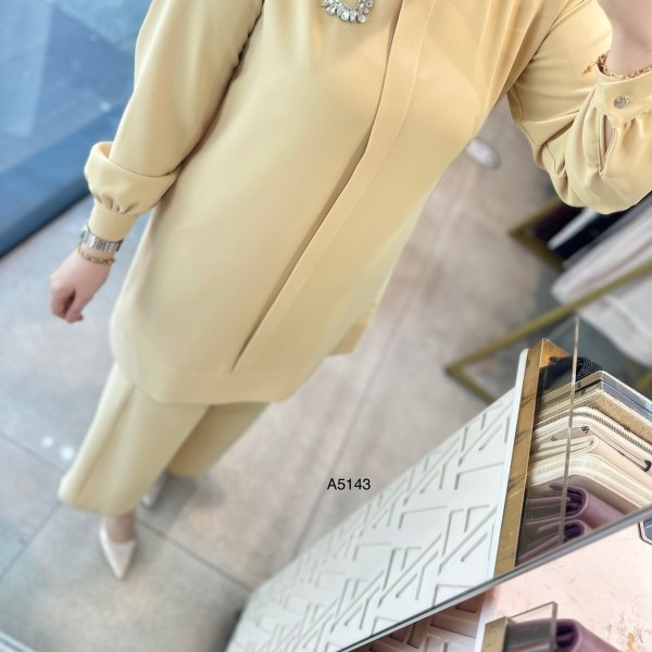 A5143 Broş Detaylı Pantolonlu Takım - Görsel 13