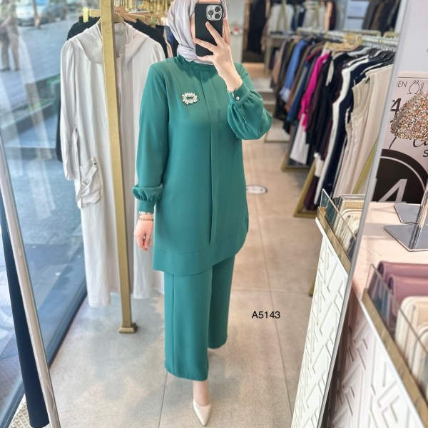 A5143 Broş Detaylı Pantolonlu Takım - Görsel 12