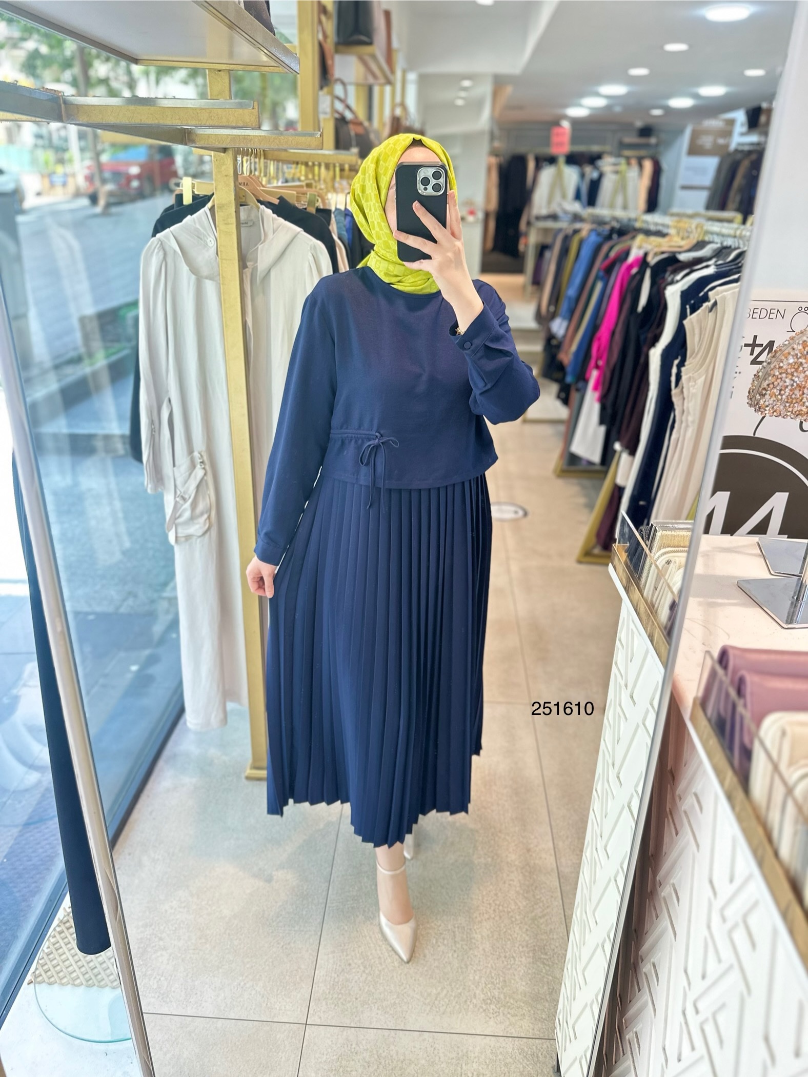 251610 İKİLİ PİLİSELİ ELBİSE - Görsel 3