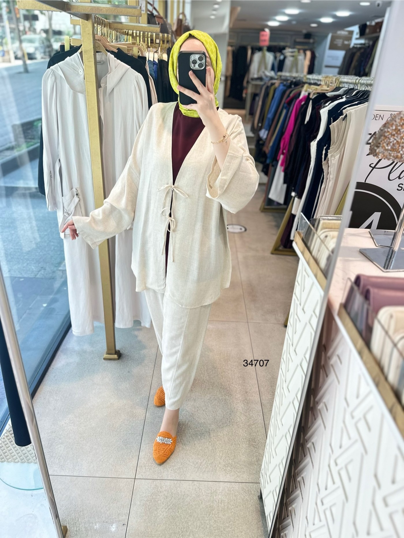 34707 KETEN KİMONO TAKIM